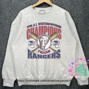 Vintage 1996 Texas Rangers Champions Baseball Sweatshirt MLB Mens Womens Shirt